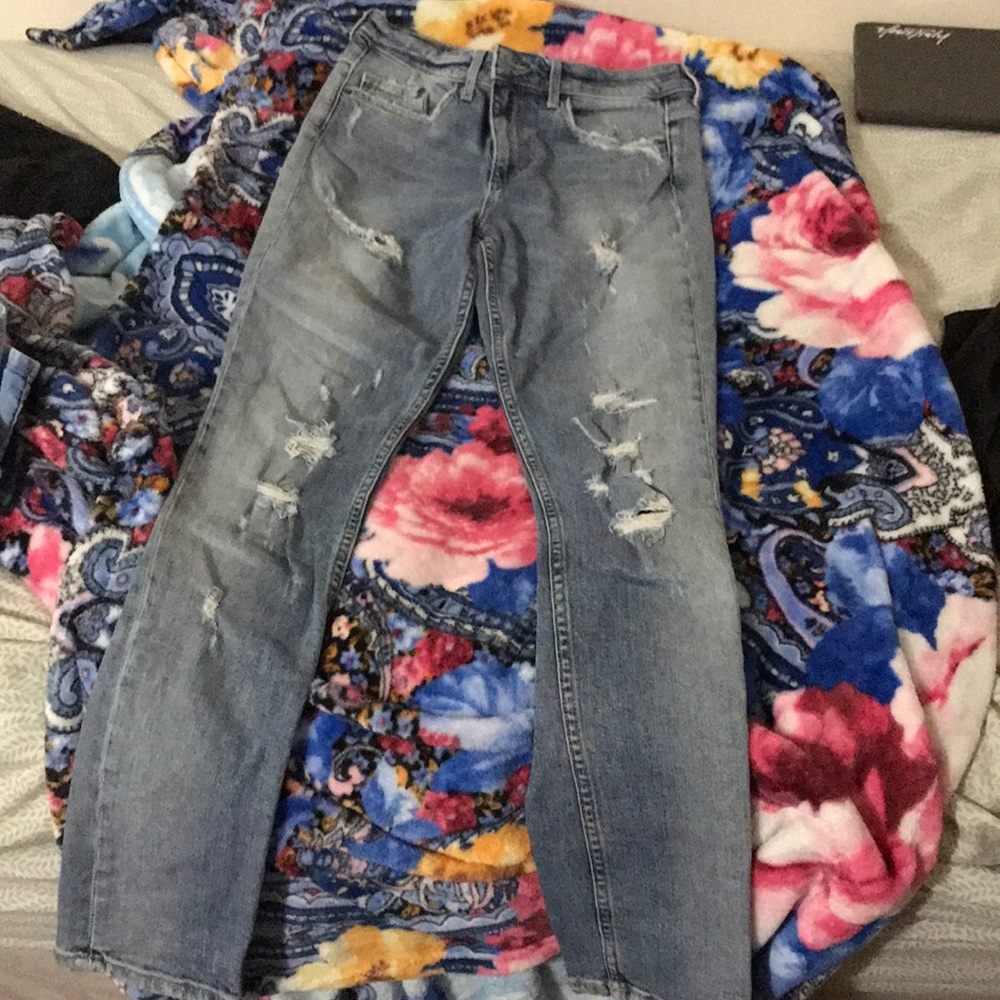 High waisted denim jean